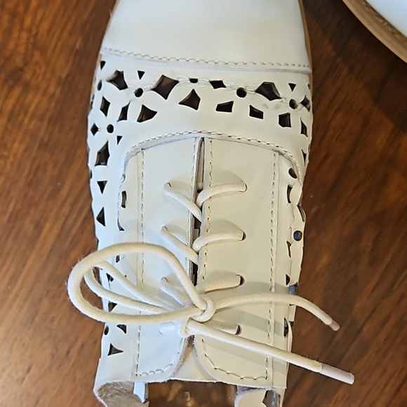 All Black Cream Lace Up Oxfords - Picture 5 of 9